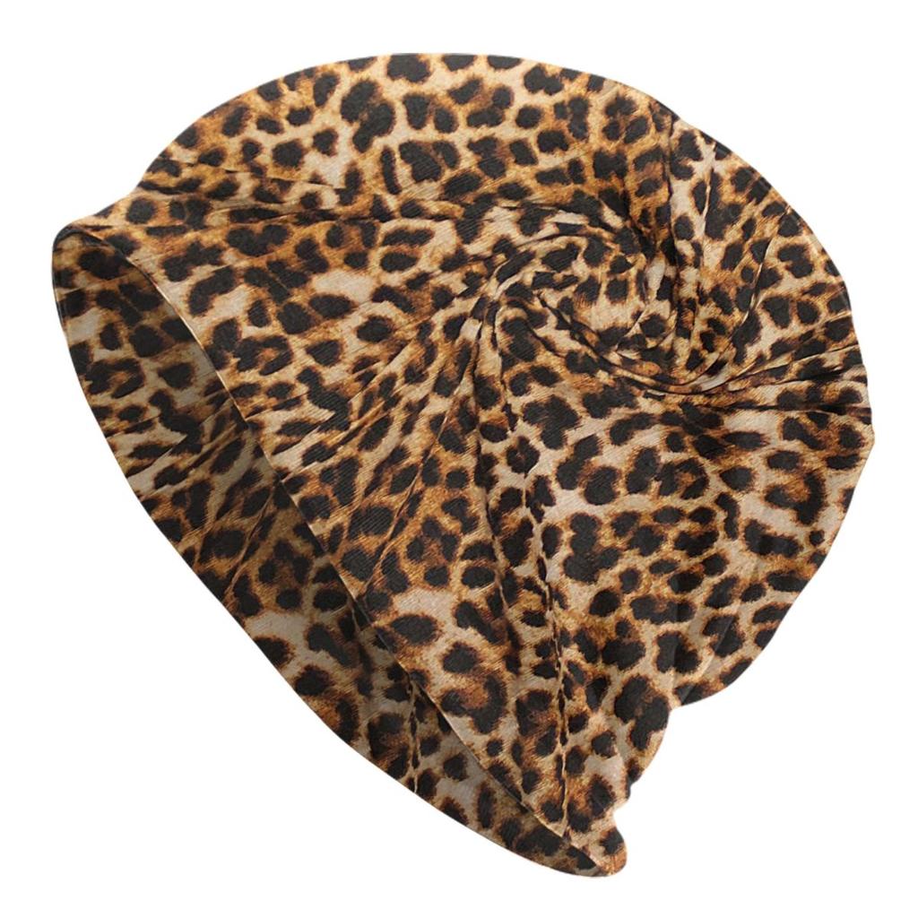 Leopard Fur Ethnic Tribal Geometric OrnaUnisexts Skullies Beanies Caps Winter Knit Hat Adult Animal Leather Texture Bonnet Hats