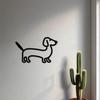 Dackel Metall Wandkunst Klassische Schwarze Linien Dekoration Plakette Innen Außen Haustierliebhaber Geschenk Für Wohnzimmer Schlafzimmer Küche Kinder