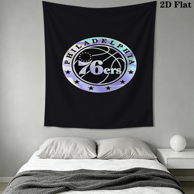 Sixers Logo Blue Background Bedding 1 Duvet Cover 2 Pillowcase Without Core Christmas Birthday Gift Duvet Cover And Pillowcase