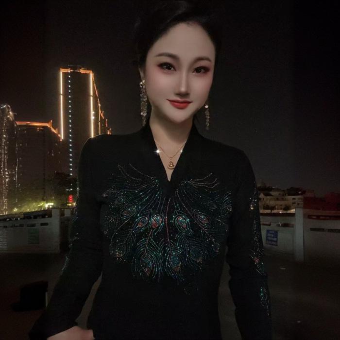 De Rong Warm V-neck Layer: Korean-Style Casual Versatile Autumn/Winter Base Top 3XL