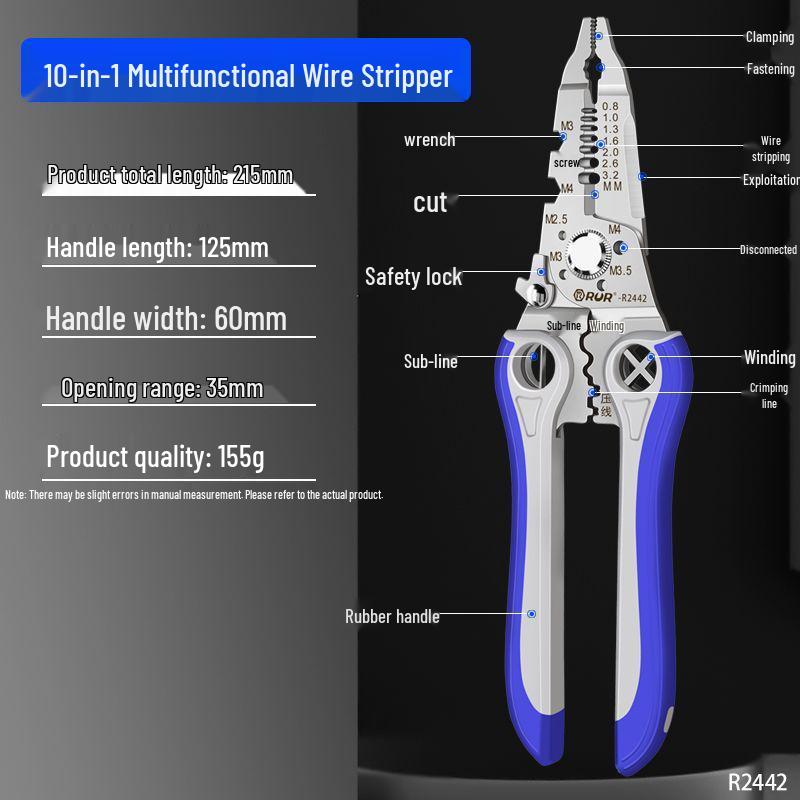 Pro-Grade Multifunction Electrician's Wire Stripper and Cutter Tool Pliers