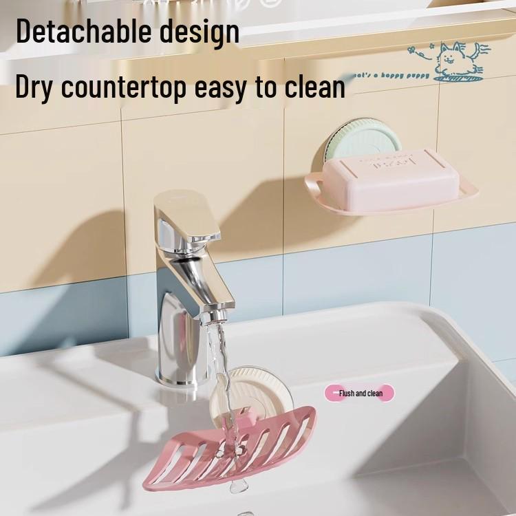 Newcomer Exclusive: Punch-Free Suction Cup Wall-Mounted Soap Dish Organizer