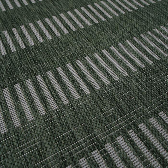 Living Room Rug Jute Look Pattern Lines Green 133x170