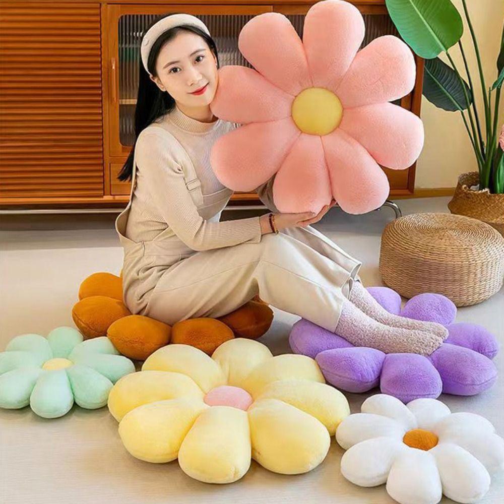 40cm Sunflower Pillow Soft Daisy Seat Cushion Car Seat Back Cushion  Sofa Decor