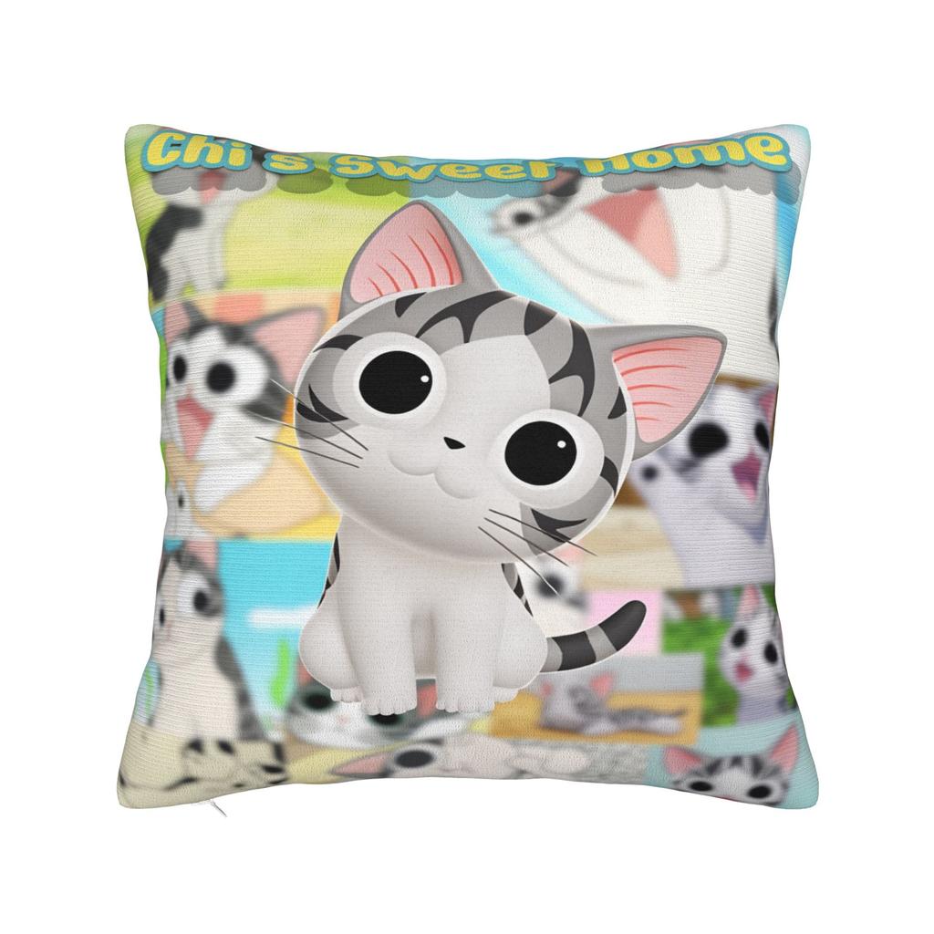 C-Chis S-Sweet H-Home Cat Pillow Cover Comfy Cushion Cover Morden Pillow Case For Sofa Couch Bed Living Room