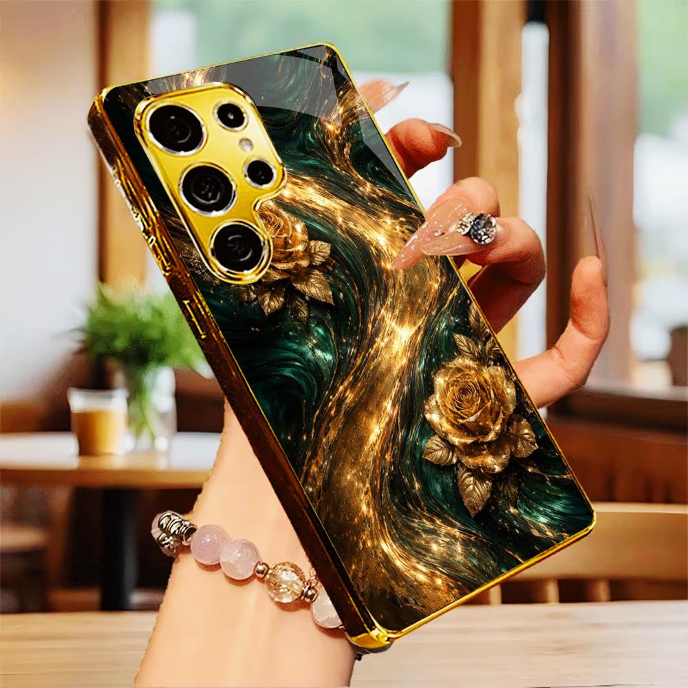 Nouveau modèle Bestseller Coque de téléphone luxueuse Coque de téléphone en verre galvanisé pour Samsung Galaxy S26 S25 S24 S23 S22 S21 FE, Ultra, Plus