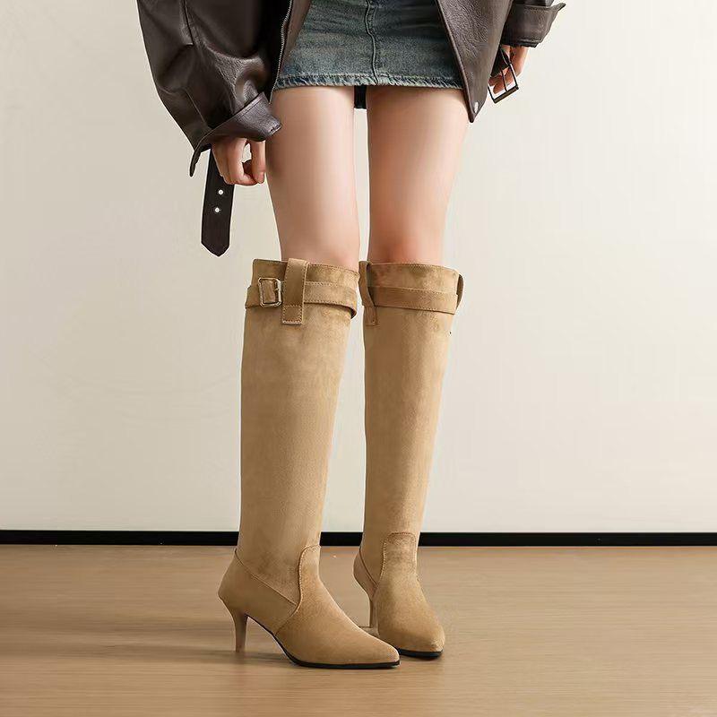  long boots pointed high heels daily knee big tube circumference but imperial sister style sexy boots versatile