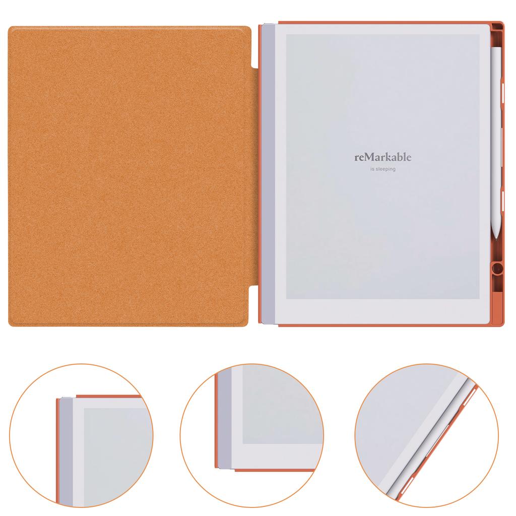 Case for 2 Tablet Sleeve - Lightweight Clear Back Case Protective Book Folio Sleeve with Built-in Pen Holder