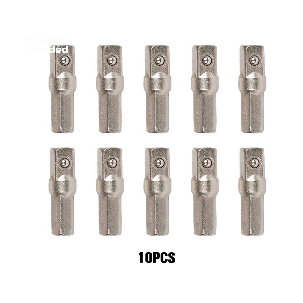 10 Stück Schlagnuss-Adapter Tragbar Abnehmbar Sechskant 1/4 Zoll Ratsche Schraubenschlüssel Adapter Konverter Zubehör