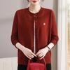 Women's Casual Long-Sleeve Knitted Sweater for Ages 40-60 - Elegant Top for Middle-Aged & Elderly 
