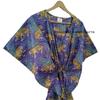 Women Purple Bagheera Tiger Printed Hippie Cotton Maxi Beach Cover Caftan Dress CKFTN-SCRN-FULL-BUYIT-151