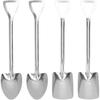 (2 X Pointed Shovel 2 X Quadrate Shovel)Dessert Spoons, Fruit Spoon, Stainless Steel Cute Shovel Spoon Innovative Food Grade Material Reusable Sugar D