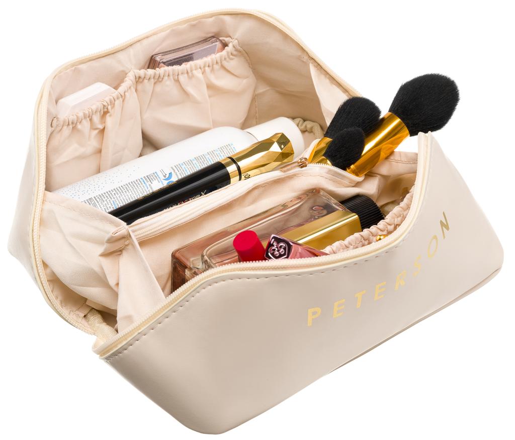 Large, travel cosmetic bag for women made of eco-leather - Peterson