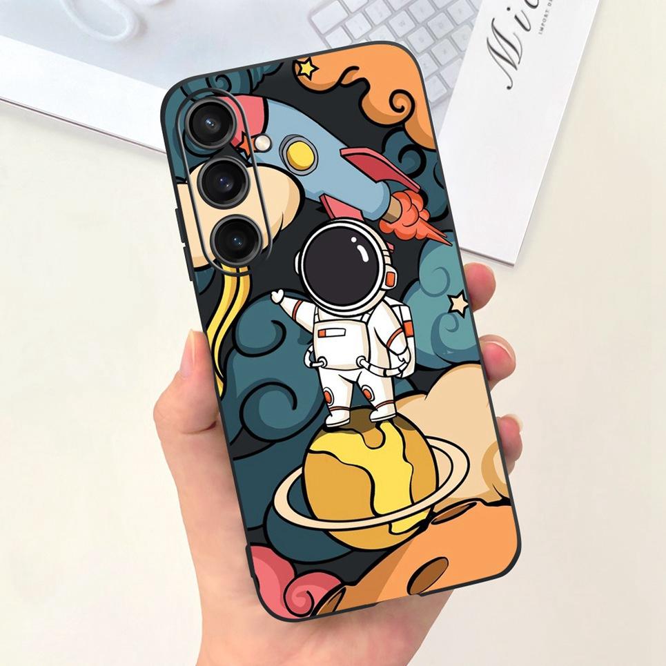 For Huawei Samsung Galaxy M15 F15 Back Cover Soft Matte Liquid Silicone Funda Samsung F15 Coque Astronaut Dinosaur Housing