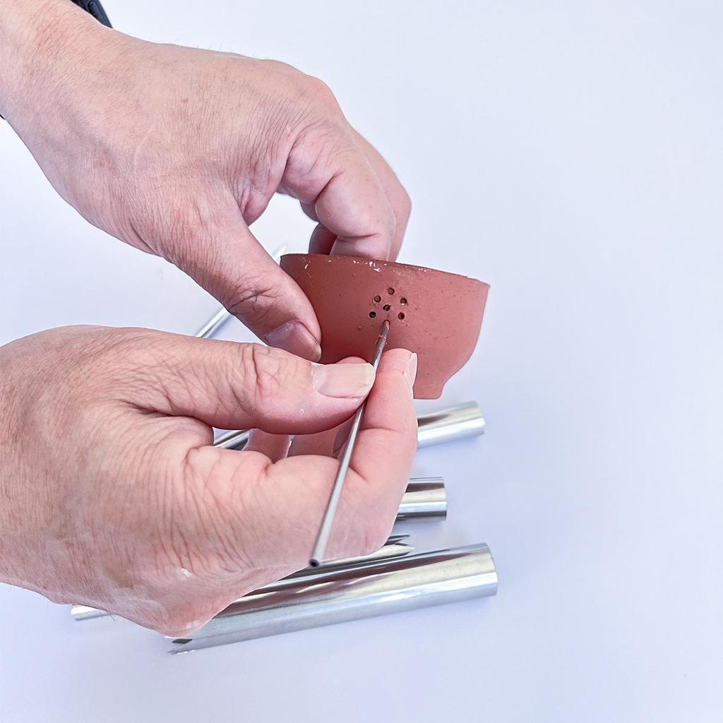 Stainless Steel Serrated Hole Punch Tool for Pottery and Flower Pot Drilling