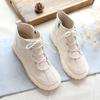 Womens Retro Soft Sole Ankle Boots British Style Flat Heel Casual