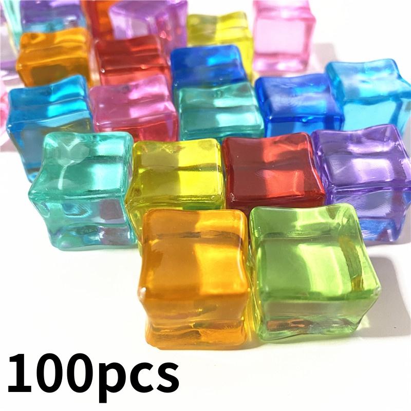 18mm High Transparency Simulated Ice Cubes 30/50/100Pcs - DIY Handmade Craft Accessories for Jewelry, Fish Tank & Bar Decor
