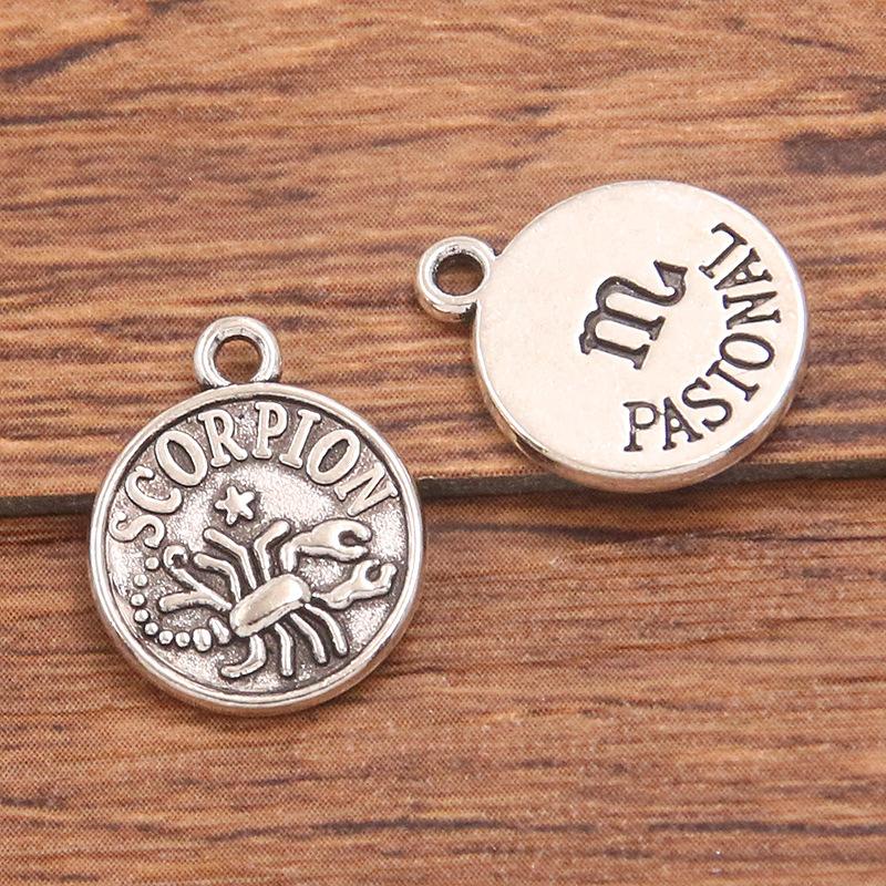 10 or 12pcs 12X15mm DIY retro alloy jewelry accessories 12 constellation pendant