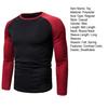 Män Höst Vår Topp Rund Hals Färg Matchande Patchwork Slim Fit Elastisk Långärmad Stretchig Tunn Män Sport Fritidskläder T-shirt