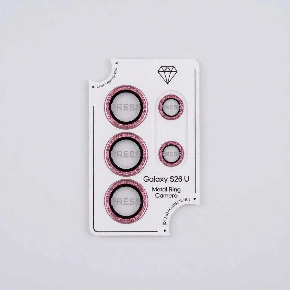 Glitter Bling Rear Camera Protection Flim For Samsung S26 Ultra Plus Edge S25 S24 S23 HD Lens Metal Ring Tempered Glass Film Cap