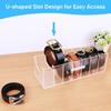 2-Pack Belt Storage Box 7-Grid Acrylic Transparent Storage Display Box for Wardrobe Drawer Tie Watch Jewelry Cosmetics Organizer