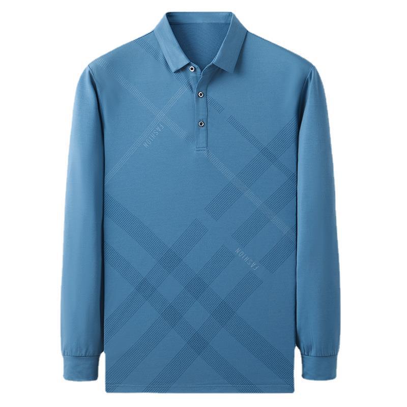 Summer New Men's Short-Sleeved Lapel Polo Shirt Young and Middle-Aged Men's Thin Fashion Thin Striped Top