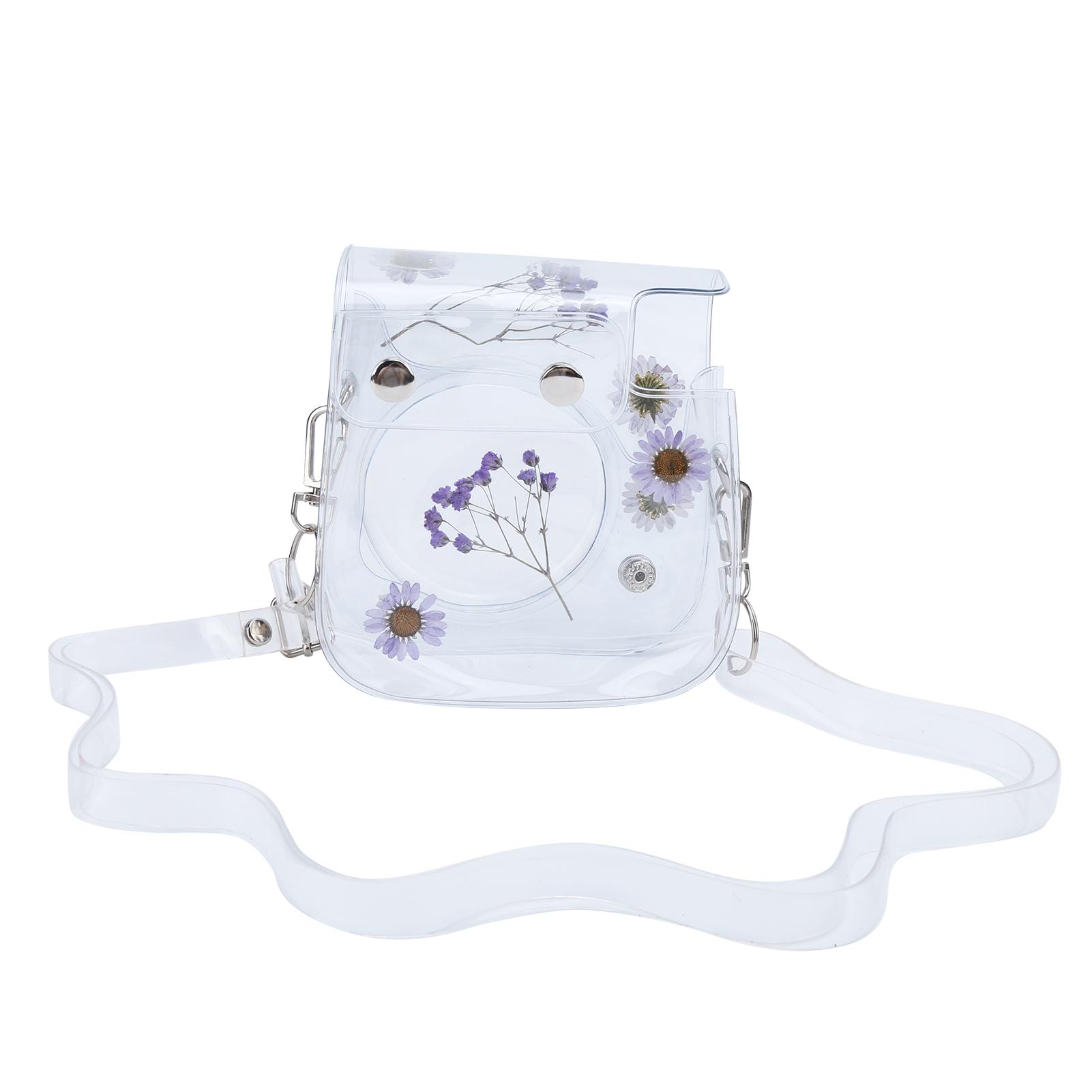 

Прозрачный чехол для камеры из ПВХ с регулируемым плечевым ремнем для Instax Mini 11 фиолетовый