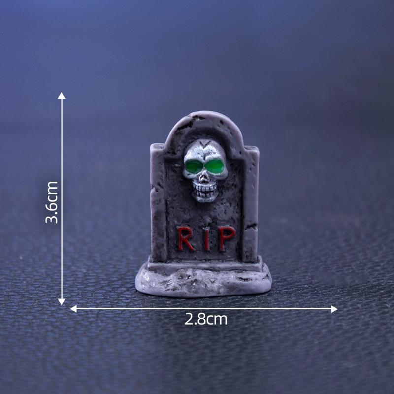 Halloween Mini Resin Ghost Statue Scary Cartoon Skull Coffin Figurine Unique Holiday Gift for Friends Family Halloween Lovers