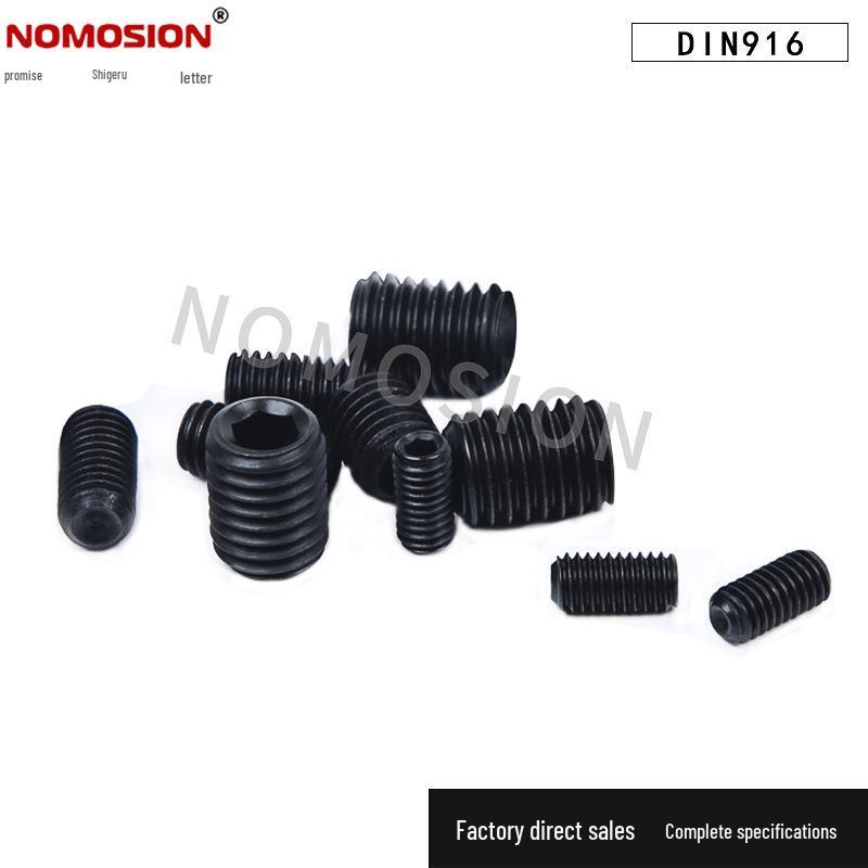DIN916 Grade 12.9 Hex Socket Headless Set Screw, Cup Point, Machine Screw, Sizes: M3, M4, M5, M6, M8, Lengths: 10mm, 12mm.