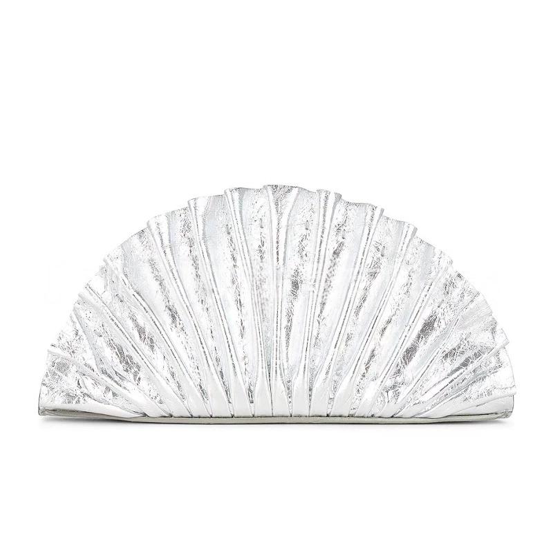 

NEW Shell Design Ruched Women Evening Bags golden Color Glitter Luxury Party Dress Clutch Bags With Shoulder Messenger