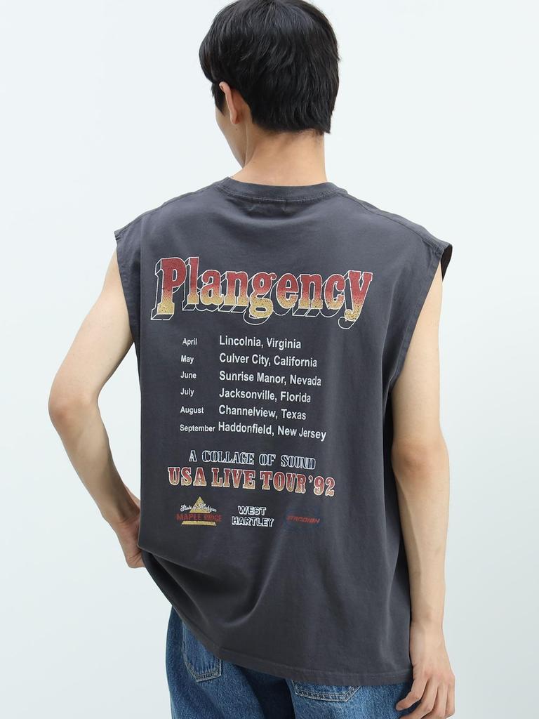 Print T Wild Graphic Sleeveless L [Beams Heart] (Short Sleeve) T-Shirt Men's BLK/Plangency