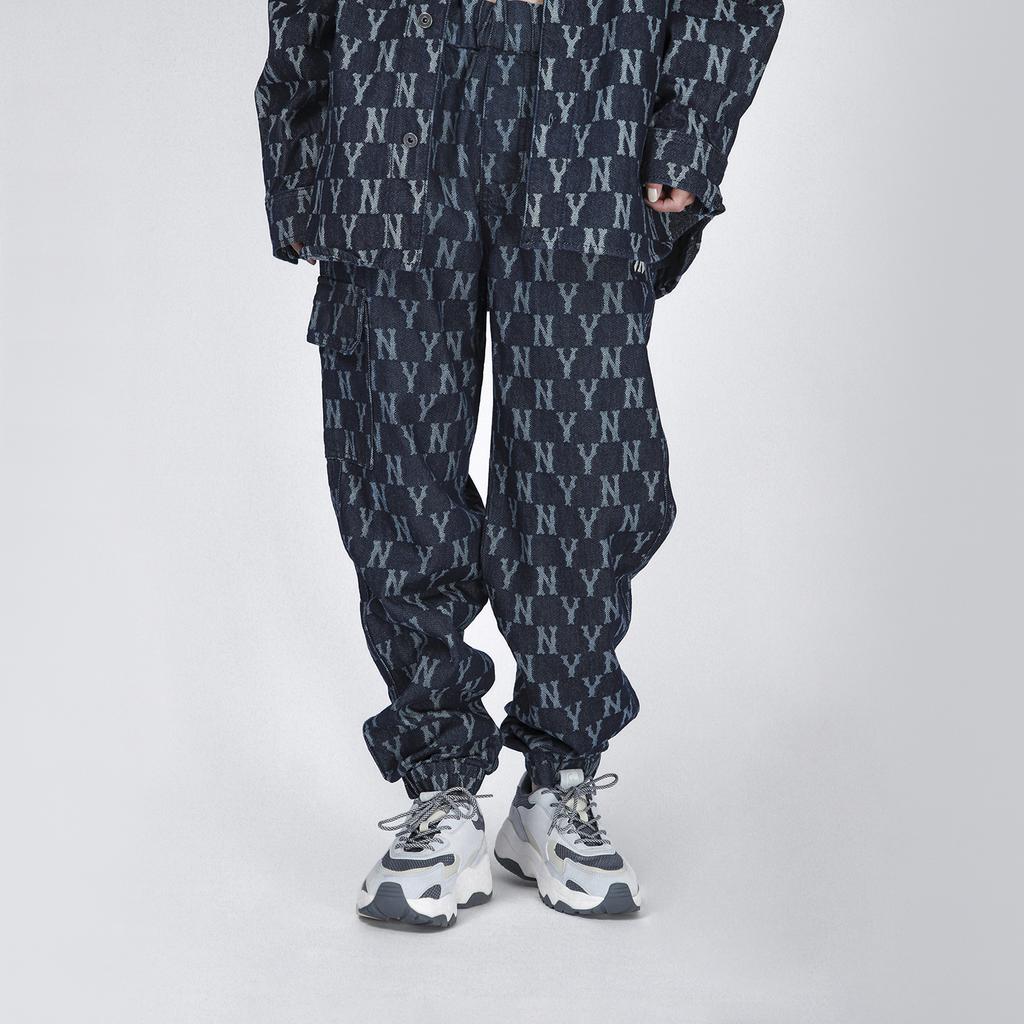 New MLB Old Flower Jeans Unisex Dark Blue 3ADP02014-50BLD