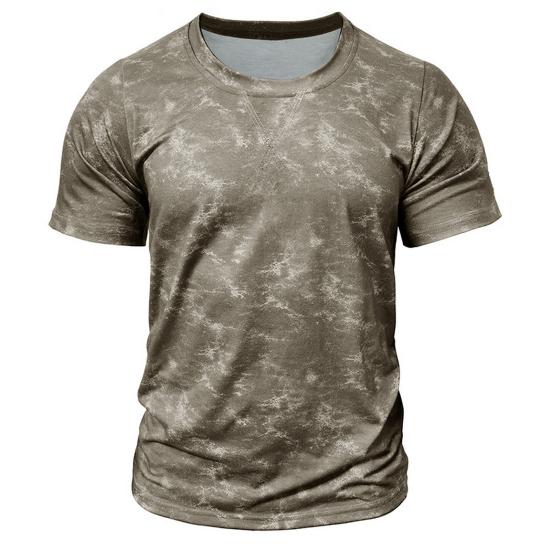 Men's Gym Muscle Tee Short Sleeve Round Neck T-Shirt Casual Printed Tee Shirt for Exercise Vacation Streetwear