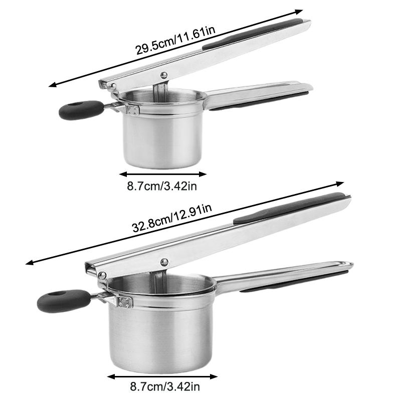 Edelstahl Kartoffelpresse Manuelle Kartoffelstampfer Mit 3 Austauschbaren Scheiben Obst Entsafter Zitrone Squeezer