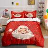 Santa Claus and Snowflake Design Bedding Duvet Cover Set Duvet Cover Pillowcases  (1*Duvet Cover 2*Pillowcases, Without Duvet Insert)