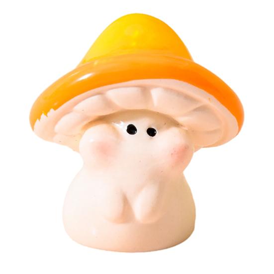 Mini Resin Mushroom Figurines Cute Miniature Mushroom Crafts Small Fairy Garden Ornaments for Lawn Bonsai Decoration Home DIY Micro Landscape