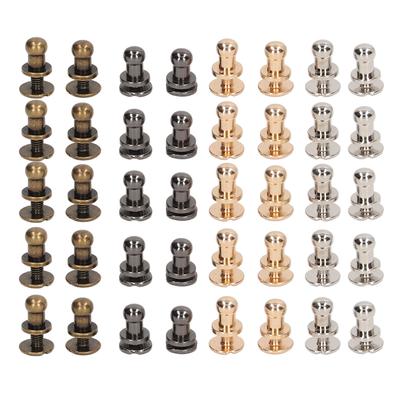 40 Pezzi Viti Chicago 7x5mm Ottone Lucido Bellissimo Buona Tenacità Rivetti per Pelletteria per Cintura Fai da Te