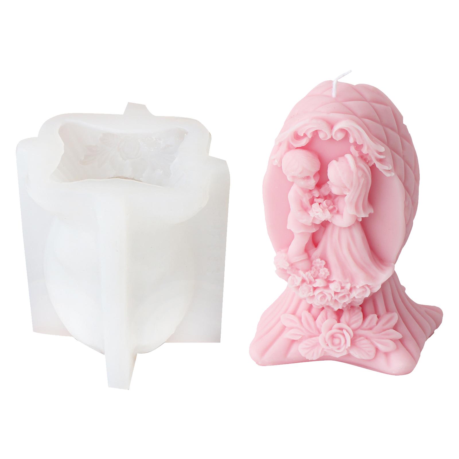 

Гибкая силиконовая форма для свечей с тиснением Девушка/Семейная пара Форма для ароматерапии для любителей рукоделия Форма для украшения дома 3