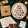 Holiday Sewing Project Kit 24 Days Christmas Tree Embroidery Kit, DIY for Beginners, Handmade Indoor Crafting Hobby Material Pack with Full