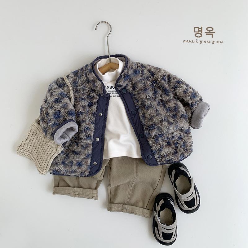 Unisex Baby Kids Leopard Print Winter Warm Plush Coat
