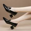 Square Heel Metal Chain Pumps Loafer Women Shoes Fashion Slip on Slipper Luxury Design Casual Mary Janes Shoes Spring Summer