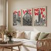 Set von 3 trendigen Drucken, New York, London, Florenz, Italien Reiseplakate, Ästhetische Wandkunst für Zuhause, Charmante Stadtlandschaftskunstwerke