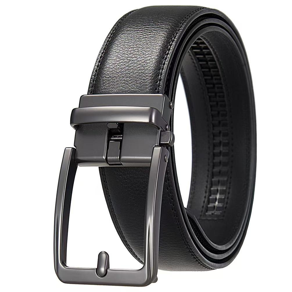 Business leather fashion casual men's cowhide belt automatic buckle belt, cowhide belt