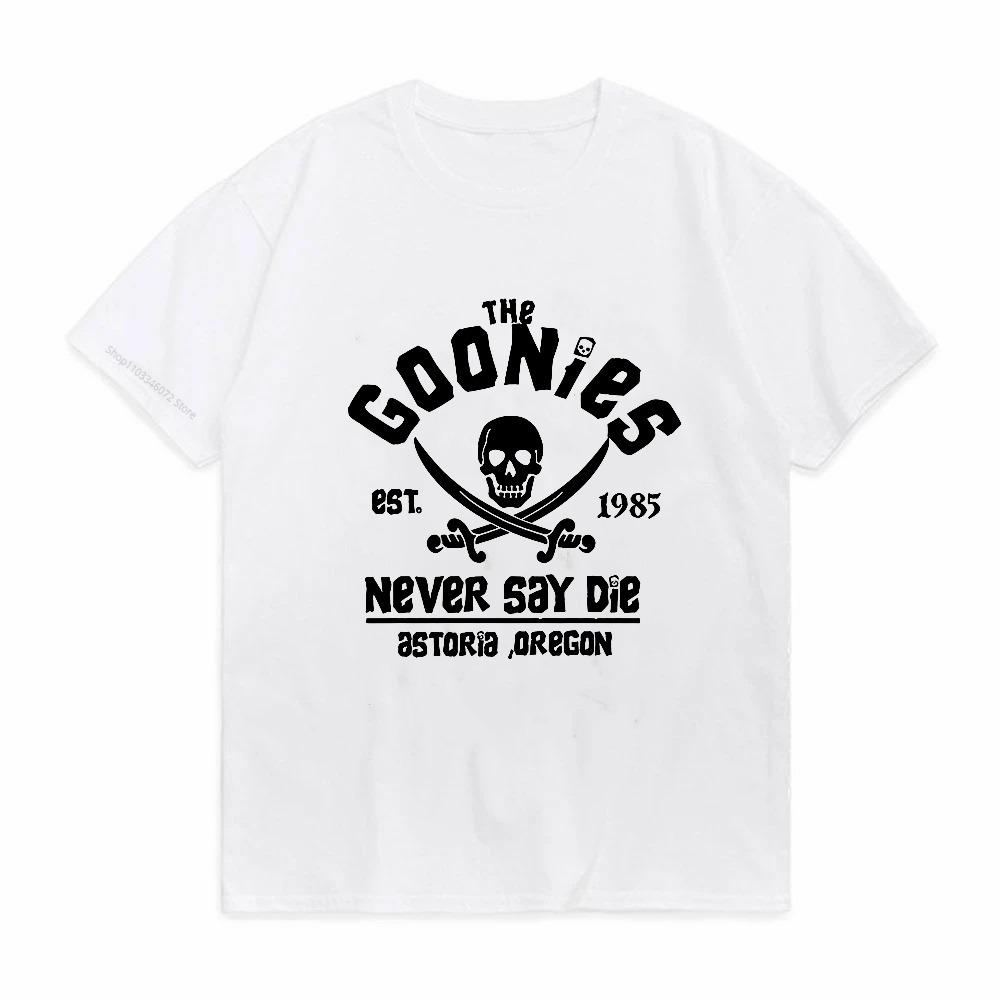 The Goonies Est 1985 Never Say Die print t shirt fashion Casual Breathable Short Sleeve Tops tee summer o neck tshirt S