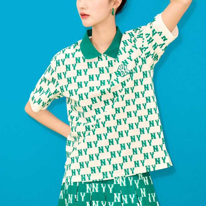 New MLB New York Yankees Polo Shirts Women's Green 3FPQM0233-50GNN