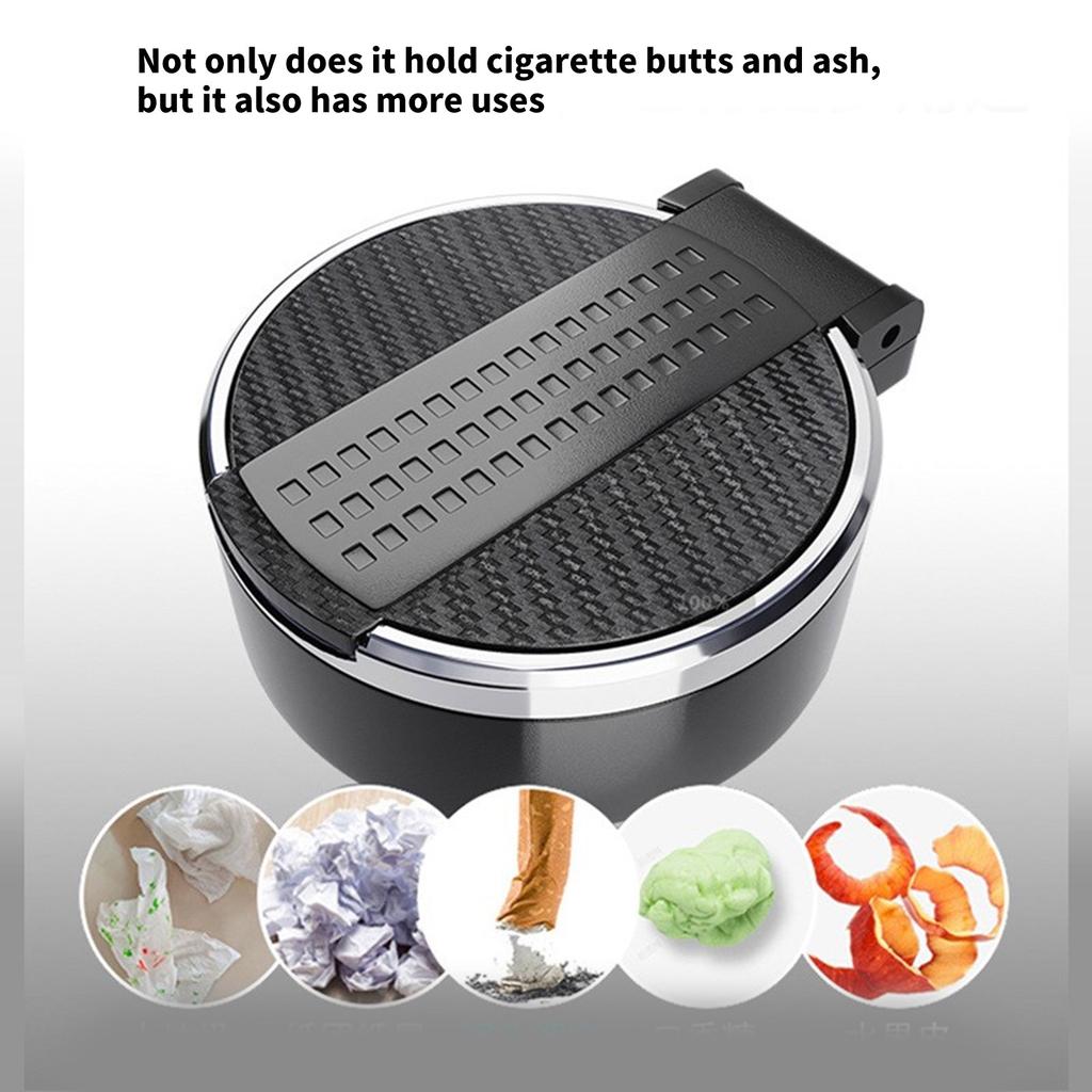 Compact Car Ashtray with Li Odor Resistant Cigarettes Holder Vehicle Cupholder Portable Ashtray ABS for Car Cup Holder