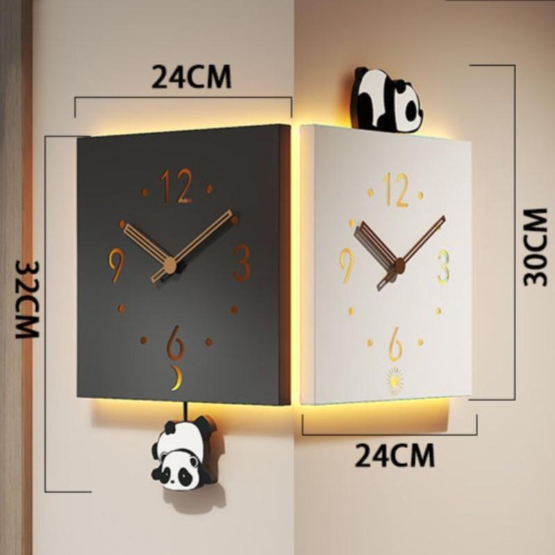 Угловые Светящиеся Настенные Часы Двусторонние Настенные Часы Элегантные Большие Декоративные Часы Современная Эстетика Гостиная Маятниковые Часы