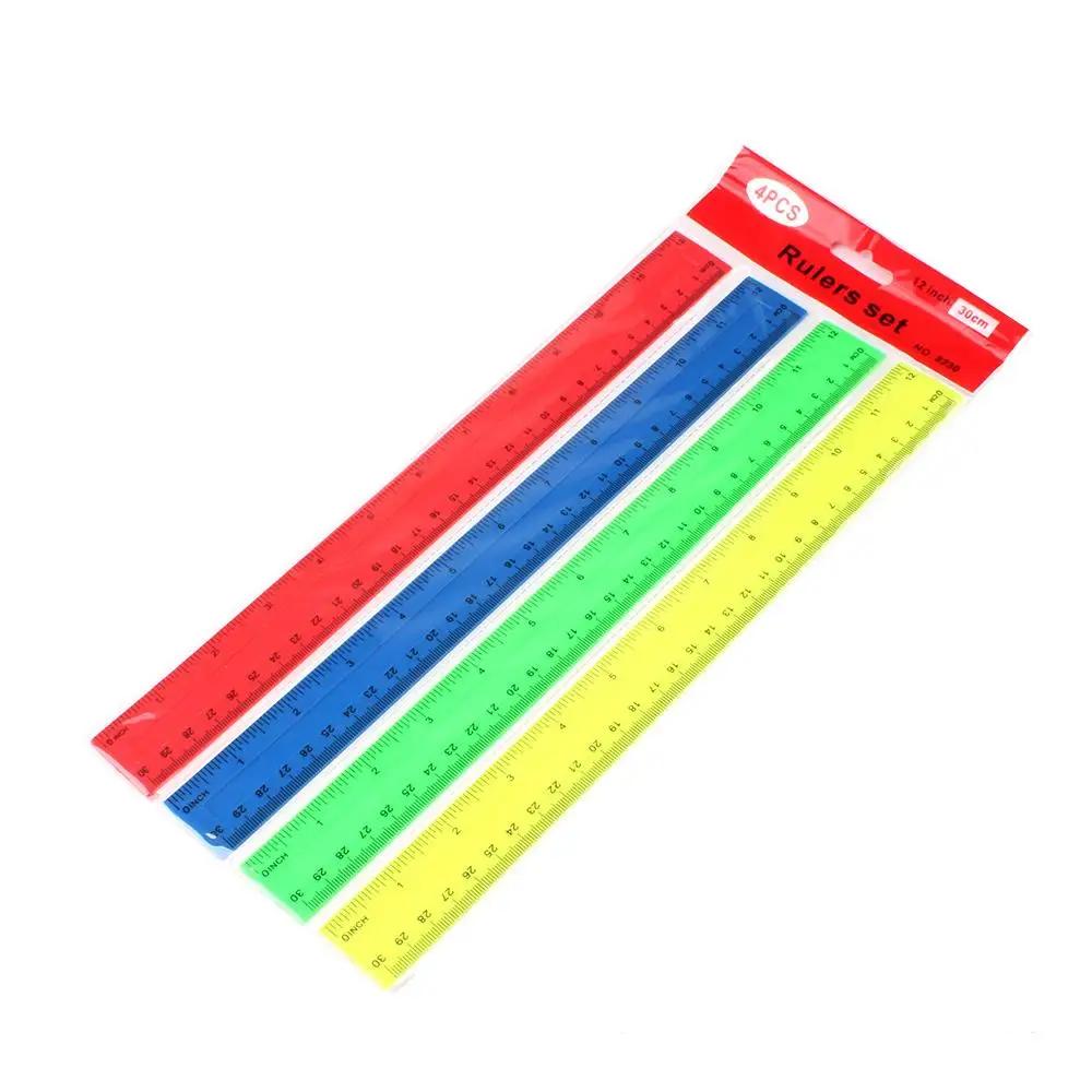 30CM New Cute Kawaii Study Time Color Folding Ruler School Drawing Rulers Kids Office DIY Multifunction Students Stationery T3K6