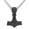 Stainless Steel Triquetra & Thor's Hammer Pendant Necklace