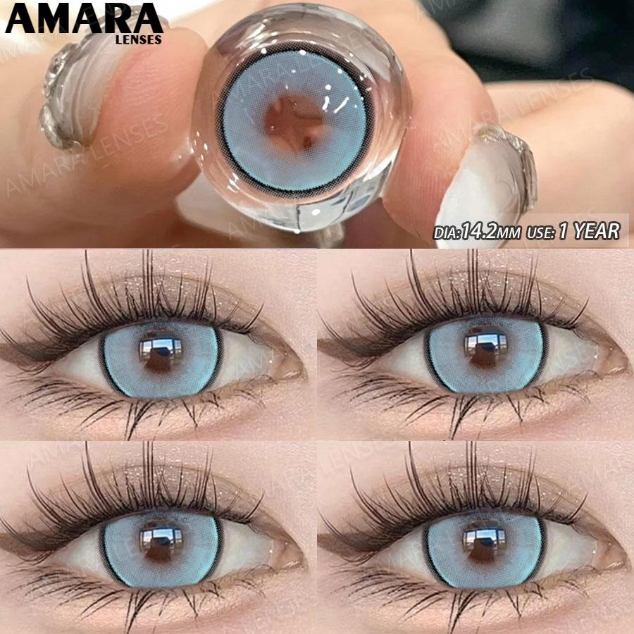 AMARA  Colored Contacts Lenses Brown Lenses Purple Lens Natural Look Cosmetics Colored Pupils Eyes Color Lens Soft High Quality